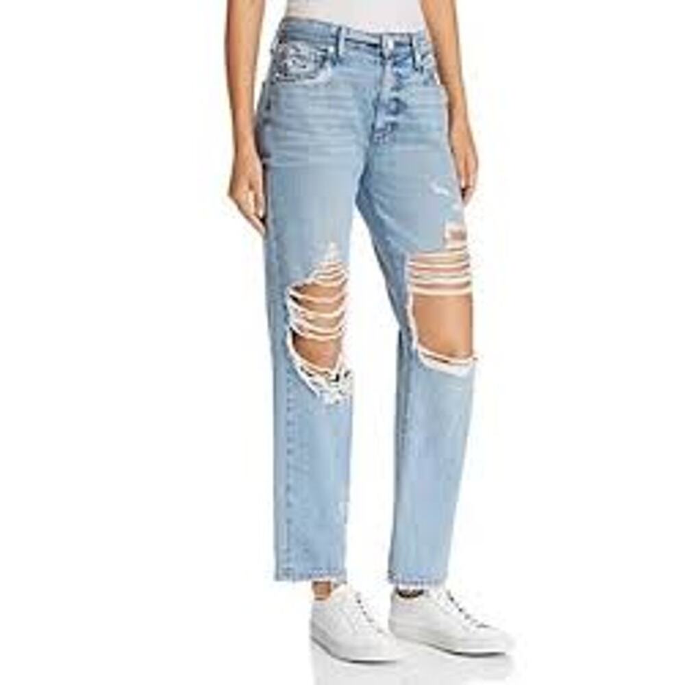 Paige Noella Highrise Straight Ankle Jeans Jovie Destructed sz 30‎